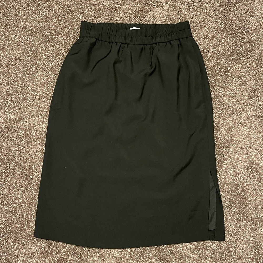 J.Crew side slit black pull on skirt womens size small NWT